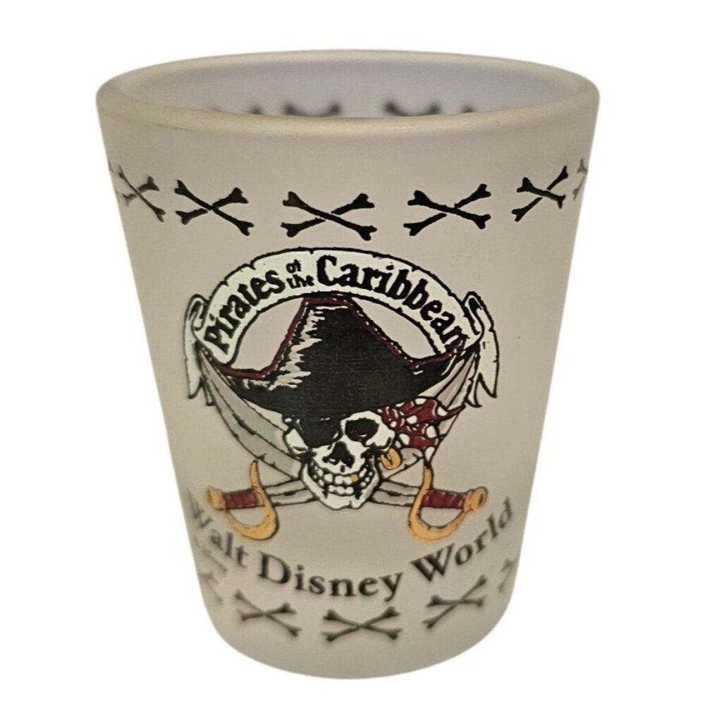 Walt Disney World Pirates Of The Caribbean Shot Glass Frosted Collectible 2.5"